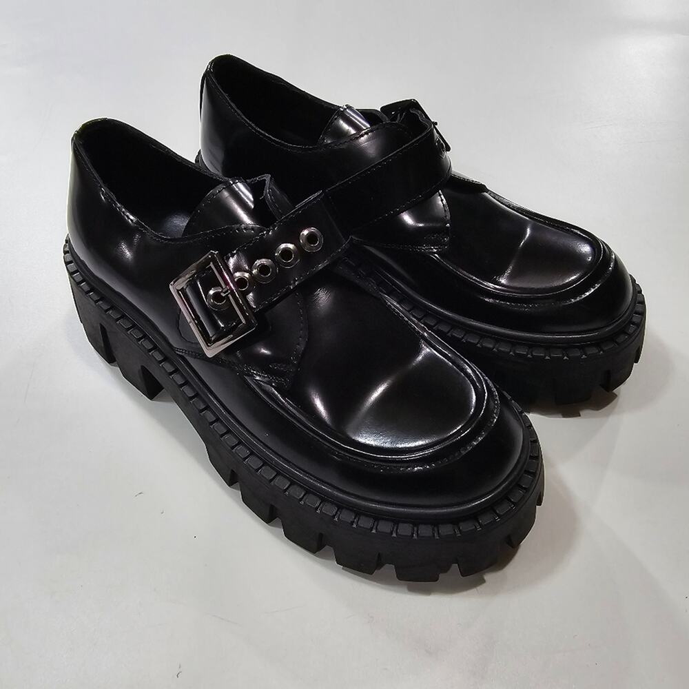 Steve Madden Black Chunky Loafers Size 7 - Picture 2 of 9